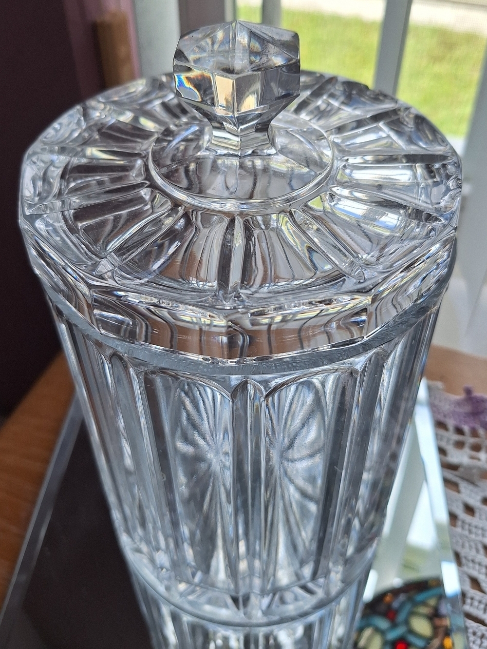 Crystal Bisquit Jar  W/Lid